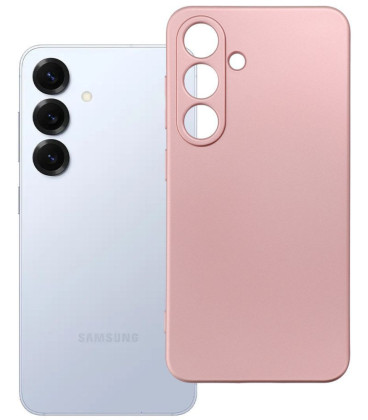 Rožinis dėklas Samsung Galaxy S25 telefonui "Metallic Case"
