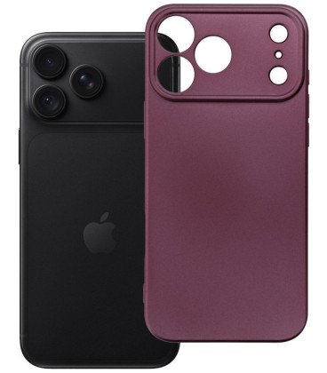 Bordo (Burgundy) dėklas Apple iPhone 17 Pro Max / 18 Pro Max telefonui "Metallic Case"