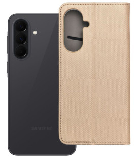 Auksinės spalvos atverčiamas dėklas Samsung Galaxy A57 5G telefonui "Smart Case Book"