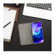 Sidabrinės spalvos atverčiamas dėklas Samsung Galaxy A57 5G telefonui "Luna Book"