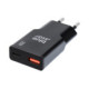 Juodas 1xUSB-A + 1xUSB-C GaN QC4.0 PD 3A 25W pakrovėjas "Blue Star Slim TFK-SC-25WAC"