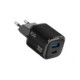 Juodas 1xUSB-A + 1xUSB-C GaN QC4.0 PD 3A 45W pakrovėjas "Blue Star Nano VT-334"