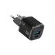 Juodas 1xUSB-A + 1xUSB-C GaN QC4.0 PD 3A 33W pakrovėjas "Blue Star Nano VT-332"