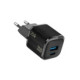 Juodas 1xUSB-A + 1xUSB-C GaN QC4.0 PD 3A 25W pakrovėjas "Blue Star Nano VT-331"