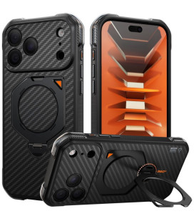 Juodas (Aramid) dėklas Apple iPhone 17 Pro Max / 18 Pro Max telefonui "Supcase Aero MAG Magsafe"