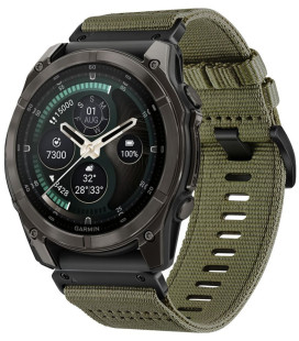 Žalia apyrankė Garmin Fenix 5 / 6 / 6 Pro / 7 / 8 / 8 Pro / E / 9 / 9 Pro (47 mm) "Tech-Protect Nylon Classic"