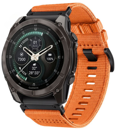 Oranžinė apyrankė Garmin Fenix 5 / 6 / 6 Pro / 7 / 8 / 8 Pro / E / 9 / 9 Pro (47 mm) "Tech-Protect Nylon Classic"