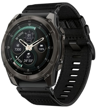 Juoda apyrankė Garmin Fenix 5X / 5X Plus / 6X / 6X Pro / 7X / 8 / 8 Pro / 9 / 9 Pro (51 mm) "Tech-Protect Nylon Classic"
