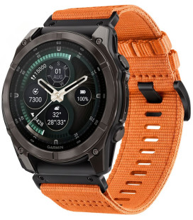 Oranžinė apyrankė Garmin Fenix 5X / 5X Plus / 6X / 6X Pro / 7X / 8 / 8 Pro / 9 / 9 Pro (51 mm) "Tech-Protect Nylon Classic"