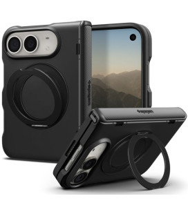 Juodas dėklas Apple iPhone DUO telefonui "Spigen Slim Armor Pro S Magsafe"