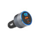 Pilkas 1xUSB-A + 2xUSB-C QC4.0 PD SFC2.0 3A 85W automobilinis pakrovėjas "Forcell F-Energy Alu"