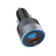 Pilkas 1xUSB-A + 2xUSB-C QC4.0 PD SFC2.0 3A 85W automobilinis pakrovėjas "Forcell F-Energy Alu"