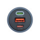 Pilkas 1xUSB-A + 2xUSB-C QC4.0 PD SFC2.0 3A 85W automobilinis pakrovėjas "Forcell F-Energy Alu"