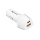 Baltas 1xUSB-A + 1xUSB-C QC3.0 PD 3A 38W automobilinis pakrovėjas "Forcell F-Energy Carbon CC50-1A1C"