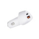 Baltas 1xUSB-A + 1xUSB-C QC3.0 PD 3A 38W automobilinis pakrovėjas "Forcell F-Energy Carbon CC50-1A1C"