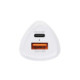 Baltas 1xUSB-A + 1xUSB-C QC3.0 PD 3A 38W automobilinis pakrovėjas "Forcell F-Energy Carbon CC50-1A1C"
