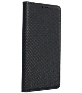 Juodas atverčiamas dėklas Samsung Galaxy J4 Plus telefonui "Smart Book Case"