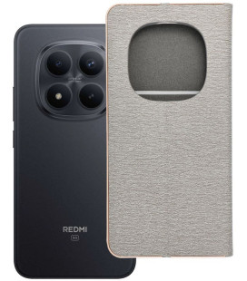 Sidabrinės spalvos atverčiamas dėklas Xiaomi Redmi Note 15 Pro Plus 5G telefonui "Luna Book"