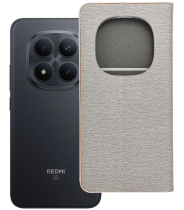 Sidabrinės spalvos atverčiamas dėklas Xiaomi Redmi Note 15 Pro Plus 5G telefonui "Luna Book"