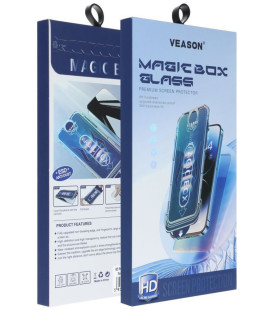 Juodas apsauginis grūdintas stiklas Apple iPhone 12 / 12 Pro telefonui "6D Veason Easy Install"