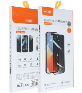 Juodas (Privacy) apsauginis grūdintas stiklas Apple iPhone 18 Pro Max telefonui "6D Veason Pro Privacy Glass"
