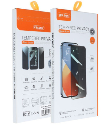 Juodas (Privacy) apsauginis grūdintas stiklas Apple iPhone XR / 11 telefonui "6D Veason Pro Privacy Glass"