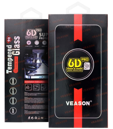 Juodas apsauginis grūdintas stiklas Apple iPhone 15 Pro telefonui "6D Veason Pro Glass"
