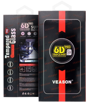 Juodas apsauginis grūdintas stiklas Xiaomi 15T / 15T Pro telefonui "6D Veason Pro Glass"