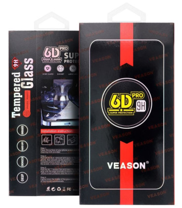Juodas apsauginis grūdintas stiklas Xiaomi Redmi Note 12 Pro / 12 Pro Plus telefonui "6D Veason Pro Glass"