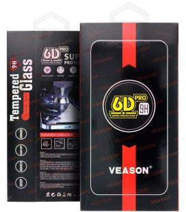 Juodas apsauginis grūdintas stiklas Apple iPhone 15 Plus / 16 Plus telefonui "6D Veason Pro Glass"
