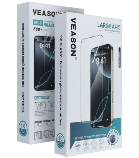 Juodi apsauginiai grūdinti stiklai Samsung Galaxy A36 / A56 telefonui "6D Veason Pro Glass Set 10in1"