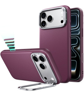 Raudonas dėklas Apple iPhone 17 Pro / 18 Pro telefonui "ESR Leather Kickstand Magsafe"