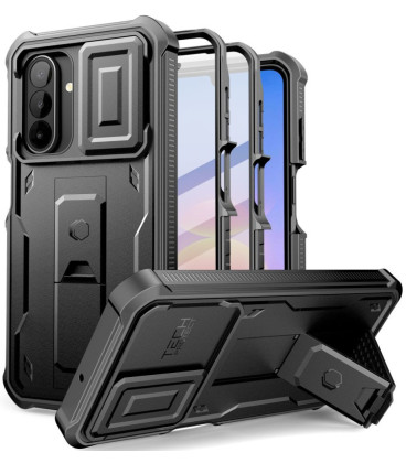 Juodas dėklas Samsung Galaxy A17 / A18 4G / 5G telefonui "Tech-Protect Kevlar Cam+ 2-Set"