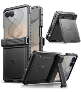 Juodas dėklas Samsung Galaxy Z Flip 8 telefonui "Tech-Protect Kevlar Pro"
