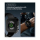 Matinis juodas dėklas Apple Watch 12 (46 mm) laikrodžiui "Spigen Rugged Armor"