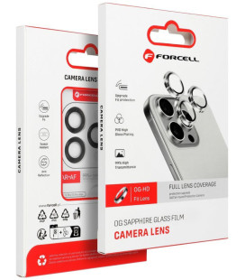 Rožinė kameros apsauga Apple iPhone iPhone 15 / 15 Plus telefonui "Forcell Premium Tempered Glass Camera Lens"