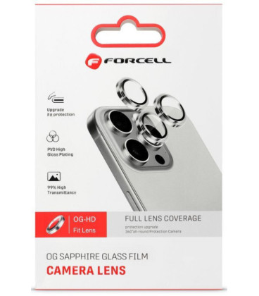 Sidabrinės spalvos kameros apsauga Apple iPhone 18 Pro / 18 Pro Max telefonui "Forcell Camera Lens"