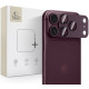 Raudona (Burgundy) kameros apsauga Apple iPhone 18 Pro Max telefonui "Tech-Protect CamFull Fit+"