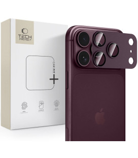 Raudona (Burgundy) kameros apsauga Apple iPhone 18 Pro Max telefonui "Tech-Protect CamFull Fit+"