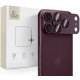 Raudona (Burgundy) kameros apsauga Apple iPhone 18 Pro telefonui "Tech-Protect CamFull Fit+"