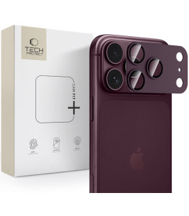Raudona (Burgundy) kameros apsauga Apple iPhone 18 Pro telefonui "Tech-Protect CamFull Fit+"