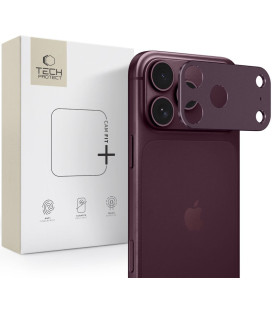 Raudona (Burgundy) kameros apsauga Apple iPhone 18 Pro telefonui "Tech-Protect CamAlloy Fit+"