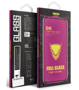 Juodas apsauginis grūdintas stiklas Apple iPhone 16 Pro / 17 / 18 telefonui "OG 6D Premium Glass"