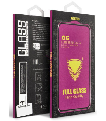Juodas apsauginis grūdintas stiklas Apple iPhone 16 Pro / 17 / 18 telefonui "OG 6D Premium Glass"