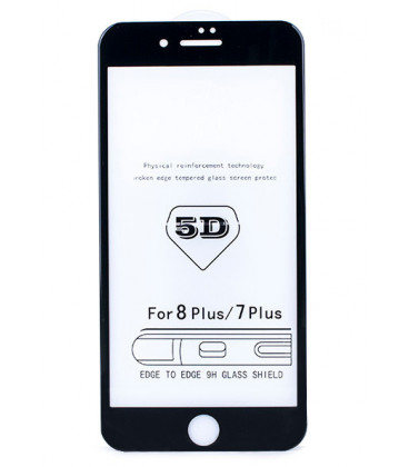 LCD apsauginis stikliukas "5D Full Glue" Apple iPhone 7 Plus/8 Plus juodas
