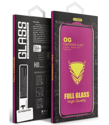 Juodas apsauginis grūdintas stiklas Xiaomi Redmi 12 / Redmi 13 telefonui "OG 6D Premium Glass"