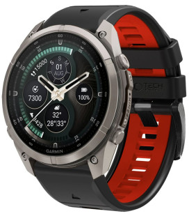 Juoda / raudona apyrankė Garmin Fenix 5X / 5X Plus / 6X / 6X Pro / 7X / 8 / 8 Pro / 9 / 9 Pro (51 mm) "Tech-Protect Iconband Pro