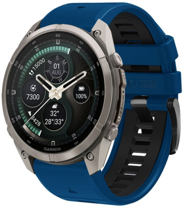 Mėlyna / juoda apyrankė Garmin Fenix 5X / 5X Plus / 6X / 6X Pro / 7X / 8 / 8 Pro / 9 / 9 Pro (51 mm) "Tech-Protect Iconband Pro"