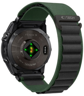 Žalia / juoda apyrankė Garmin Fenix 5X / 5X Plus / 6X / 6X Pro / 7X / 8 / 8 Pro / 9 / 9 Pro (51 mm) "Tech-Protect Nylon Pro"