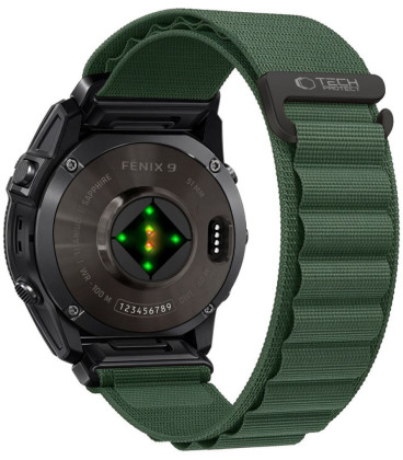 Žalia apyrankė Garmin Fenix 5X / 5X Plus / 6X / 6X Pro / 7X / 8 / 8 Pro / 9 / 9 Pro (51 mm) "Tech-Protect Nylon Pro"